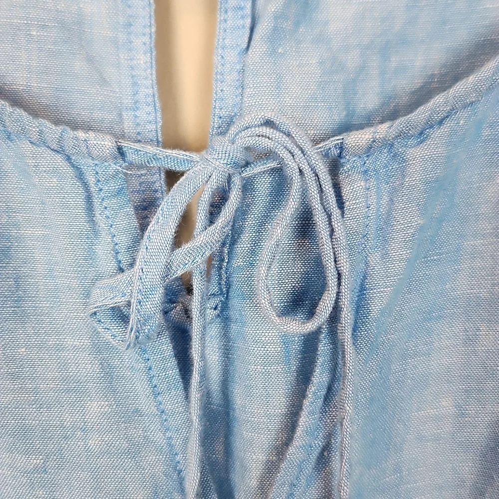 J. Crew Linen‎ Cotton Blend Blue Romper Size Small